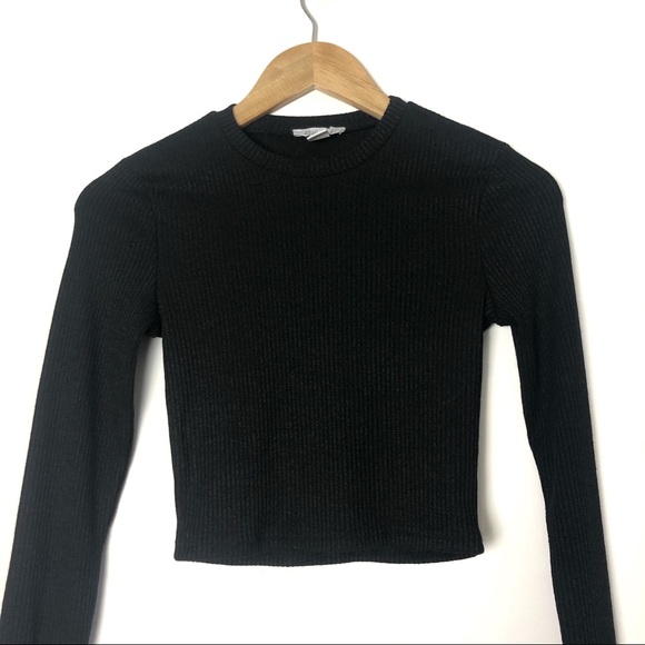 Revamped Tops - Revamped Ribbed Black Long Sleeve